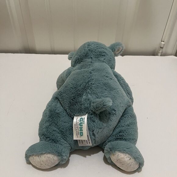Baby Gund Oh So Snuggly Hippo Plush Floppy Lovey 12" Green Soft Beanie Stuff Toy - Picture 5 of 10